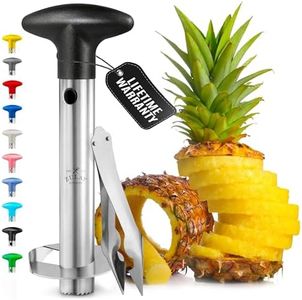 Pineapple Corer and Slicer with Triple Reinforced Stainless Steel with Thicker Blade - Easy-to-Use Pineapple Corer & Pineapple Cutter - Pineapple Slicer and Corer Tool for Easy Core Removal by Zulay