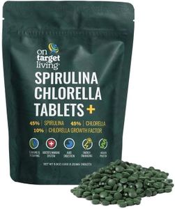 On Target Living Spirulina Chlorella + CGF | 1000 Tablets | Vegan | Boosts Immune System | High in Protein | Alkalyzing | Nutrient Dense | Detoxifying | Energy | Recovery |