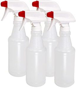 Pinnacle Mercantile Plastic Spray Bottles USA Made 4 Pack 16 Oz Heavy Duty No Leak Empty Refillable Spray Bottle Mist Stream for Cleaning Solutions, Plant, Hair, Bleach, Vinegar, Alcohol Safe