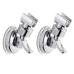 Cretty-Meet 2pcs Adjustable Shower Head Holder Removable Suction Cup Shower Head Bracket No Drill Shower Head Bracket with Chrome Polished for Bathroom