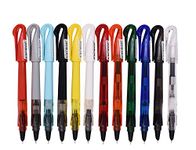 Jinhao Swan Fountain Pen Extra Fine Nib Disposible Pen Set of 12 PCS, Transparent Diversity Color Pen Case with Refillable Converters