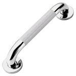 Plantex Non-Slip Toilet Support for Elderly People/304 Grade Stainless Steel Balance Support Grab Bar for Bathroom - Pack of 1 (Chrome & White)