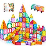 OugerToy Magnetic Building Tiles for Kids,104PCS Educational Magnetic Stacking Blocks, Magnets Construction Toys,STEM Toys Christmas Toy Gift for Toddlers,Kids Boys and Girls 3 4 5 6 7 8 9+Year Old