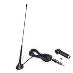 Superbat Car Antenna Universal Car Stereo FM AM Radio Antenna with DIN Plug Connector for Vehicle Car Auto Truck SUV Radio Stereo Head Unit Receiver Player Audio Tuner etc.