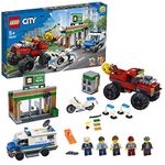 LEGO 60245 City Police Monster Truck Heist Building Set with Van, Motorbike, Bank, and Magnetic Brick,Multicolor,Pack of 362 Pieces