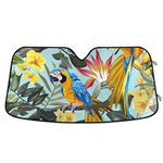 Windscreen Cover Macaw Parrots Tropical Car Windscreen Sun Shade Universal Front Window Sunshades Heat Insulation Heat Shield Sun Visor For Suv, Trucks, Gift, 70X130Cm