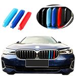 Exact Fit ///M-Colored Grille Insert Trims Compatible with BMW 2021 2022 2023 5 Series Sedan 530i 540i 530e M550i Accessories for w/Standard Kidney Grille (8 Beams)
