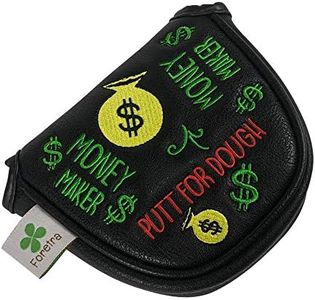 Foretra – Putt for Dough - Money Maker Black Golf Putter Headcover Quality PU Leather Magnetic Closure for Mallet Style Putters Like Scotty Cameron Odyssey Taylormade Ping