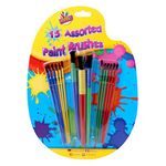 THE ART BOXARTBOX Plastic Paint Brush - Assorted Colour (Pack of 15)