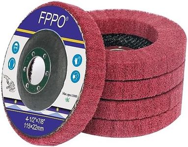 FPPO 5Pcs 4.5" x 7/8" Nylon Fiber Flap Disc Polishing Grinding Wheel,Scouring pad Buffing Wheel for Angle Grinder, Polishing Tools (Grit 320)