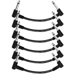 Donner 6 Inch / 15 cm Guitar Patch Cable Black 6-Pack Guitar Effect Pedal Cables