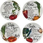 Rosanna Pasta Italiana Pasta Bowls Set of 4,White, 8.25"