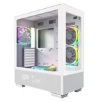 Montech Sky Two, Dual Tempered Glass, 4X PWM ARGB Fans Pre-Installed, ATX Gaming Mid Tower Computer Case, Type C, High Airflow Performance- White