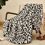 PHF Leopard Print Sherpa Fleece Throw Blanket for Teens Kids, Thick and Warm Reversible Blanket for Winter, Ultra Soft Fuzzy Animal Pattern Blanket for Bed Sofa Couch Travel, 50x60