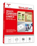 NovaJet Multipurpose Label for Inkjet/Laser Printer 24 Label (Size of Lable 64 mm x 34 mm) in A4 Sheet (100 Sheet)