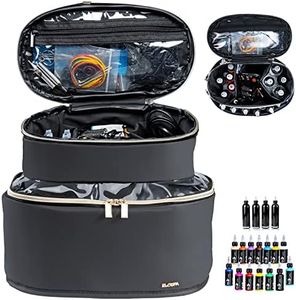 ELCUPA Tattoo Kit Organizer Case-Tattoo Ink Storage-Tattoo Supplies Carrying Bag Organizer-Tattoo Kit Case Portable-Holds 30 Bottles-Tattoo Kits Bag, Black, Bag ONLY, Patent Pending