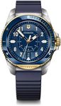 Victorinox Men’s Watch Journey 1884 Ø 43 mm, Swiss Made, Analogue Quartz, Water-Resistant up to 200 m, Rubber Strap, Blue