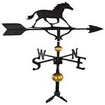 Montague Metal Products 32-Inch Deluxe Weathervane with Satin Black Horse Ornament