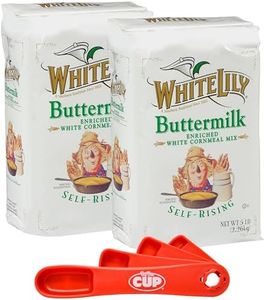 White Lily Buttermilk Corn Meal Self Rising 5 lb Bag (Pack of 2) By The Cup Swivel Spoons