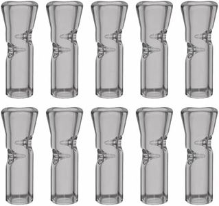 Reusable Glass Filter Tips for Cigarettes, Ø9mm Outer Diameter 35mm Length Glass Rolling Tip Flat Mouthpieces, 10 pcs Transparent Black Color Easy to Clean 9 x 35mm