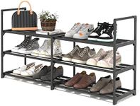 Thoustars 3 Tier Shoe Rack Organizer for Entryway and Closet Storage - Holds up to 15 Pairs of Shoes, Space-Saving Shoe Shelf and Closet Organizer (3-Tier)