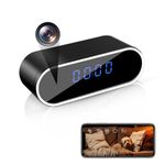 RUMUCF WiFi Clock Mini Camera 1080P HD Spy Video Recorder Indoor Security Camera Night Vision Motion Detection Covert Nanny Cam Wireless Small Hidden Camera for Home