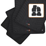 TRAVALL Rubber Car Mats (set of 4) compatible with Skoda Octavia (2020-Current) Heavy Duty Floor Mats Moulded Premium Mats Easy Clean Black with Clips - Anti Slip All-Weather Protection