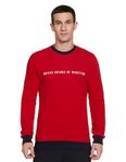 United Colors of Benetton Mens Sweatshirts Regular Fit,Long Sleeve with Round Neck,Febric Use Cotton Red