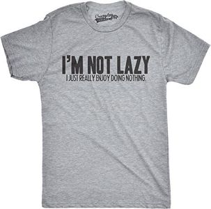 Mens Im Not Lazy I Like Doing Nothing Tshirt Funny Laziness Weekend Tee (Heather Grey) - XXL