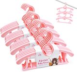 Anstore 20 Pack Pink Baby Hangers, Nursery Hangers and 11"-14" Extendable Baby Clothes Hangers, Non-Slip Kids Hangers Care for 0 to Teenager