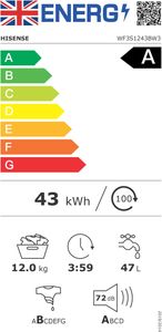 Hisense 12kg Front Load Washing Machine – Large Capacity Laundry Appliance