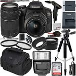 Canon EOS 2000D DSLR Camera with 18-55mm is II & 75-300mm III Lens & Essential Accessory Bundle – Includes: SanDisk Ultra 32GB SDHC Memory Card + Wide Angle & Telephoto Lens Attachment + More