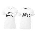 Hangout Hub Cotton Sibling Tshirts for Brothers | Family Kids Boy's Printed Big Brother Little Brother (White;Big Bro 8-10 Yrs, Lit Bro 6-8 Yrs) Matching Twinning Tees (Pack of 2)