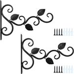 12 Inch Outdoor Plant Hooks 2pcs Hangers for Hanging Baskets, Iron Wall Metal Hooks Plant Hanger Bracket, Outdoor Hooks for Bird Feeders