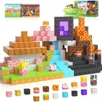 Magnetic Blocks - Build Mine Magnet World Magic Portal Set, Magnetic Tiles Building Blocks Toddler Toys STEM Sensory Outdoor Toys for 3+ Year Old Boys & Girls, Creative Kids Games Kids Toys 84PCS