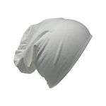 Bonnet Cotton Bandana Hijab Head Sleep Cap Under Scarf Bone Headscarf Stretchy Beanie Cancer Hair Cover (White)