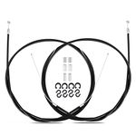 1 Pair Bike Brake Cable Set,Front and Rear Brake Cable,Universal Standard Bicycle Brake Cable for Mountain MTB Bike,Bike Brake Wire Set for Road Bike and Common Bike,Free End Caps accessories,Black