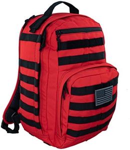 LINE2design First Aid Trauma Military Sport Backpack - Tactical Molle Bag - Red, Red, Tactical Molle Bag Only, Drawstring