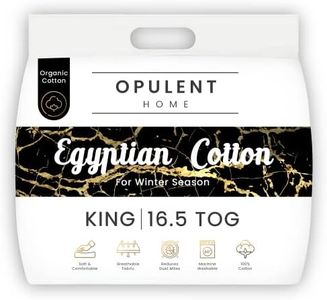 Opulent Home Warm and Cosy 16.5 Tog Winter Egyptian Cotton Duvet - Breezy Lightweight Quilt Bedding Comforter - Anti-Allergy Duvet for Better and Healthier Sleep - King