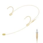 KIMAFUN Beige Headset Microphone, Pro Over-Ear Condenser Headworn Mic Compatible with Sennheiser Wireless Bodypack Transmitters, Ideal for Stage Performances, Hosting, Teaching, and Public Speaking