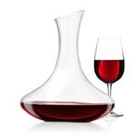 Alpina Premium Glass Decanter - Wine Carafe 1.78 L in Swinging Design | 20 x 24 cm with Bevelled Pourer | for Optimal Ventilation of Red Wine