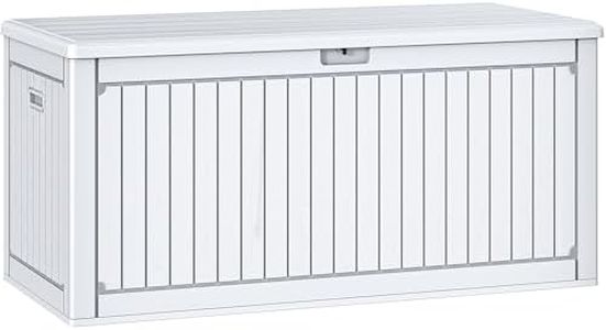 YITAHOME 260 Gallon Extra Large Deck Box, Double-Wall Resin Outdoor Storage Box with Flexible Divider for Patio Cushions Pool Supplies Garden Tools, 1000lbs Load Capacity, Lockable&Waterproof (White)