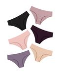 DEANGELMON Women Seamless Underwear Hipster Microfiber Panties No Show Invisible Comfortable Pack, Pink Bubble-6 Pack, X-Small