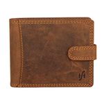 STARHIDE Vintage Mens Leather Wallet | RFID Blocking Bifold Card Protection Wallet | ID Card Holder & Coin Pocket | Gift Boxed | #1065 (Brown)