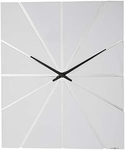 Howard Miller Zander Wall Clock - Oversized Modern Decorative Analog Clock with Quartz Movement, Battery Operated, White Finish, Modern Display - Ideal Living Room, Kitchen, Bedroom, and Office Décor
