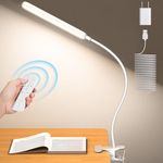 Glocusent 5W Multi-Purpose Clip On Light, 38 LED Eye Caring Reading Bed Lamp, 5 Color & 5 Brightness with a Remote, 30-Min Auto Off Timer, Perfect for Bed Reading/Studying/Working