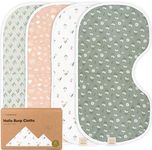 KeaBabies 4-Pack Baby Burp Cloths Baby Girl, Boy - Organic Cotton Burp Cloth, Extra Large, Absorbent, Soft Burping Cloths & Bibs Set for Babies, Newborn Burp Clothes, Thick Burp Rags (Fleur)