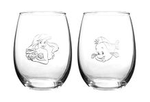 Disney Collectible Wine Glass Set (Ariel & Flounder)