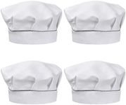 Catime Pack of 4 Children's Chef's Hats 3-12 Years, Unisex Toddler Cooking Hat, Adjustable Elastic, Baker Hat, Breathable Chef Hat, Cooking Cap Mushroom Cooking Hood for Kitchen Crafts Baking, White,