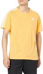 Adidas IKM32 Men's Running Short Sleeve T-Shirt, Down The Run, 3 Stripes, Short Sleeve T-Shirt, Semi-Spark (IK4990), 2XL